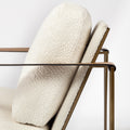 Watson Cream Fabric Wrap Accent Chair - Gold Metal Frame | Calgary Furniture Store