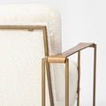 Watson Cream Fabric Wrap Accent Chair - Gold Metal Frame | Calgary Furniture Store
