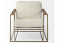 Watson Cream Fabric Wrap Accent Chair - Gold Metal Frame | Calgary Furniture Store