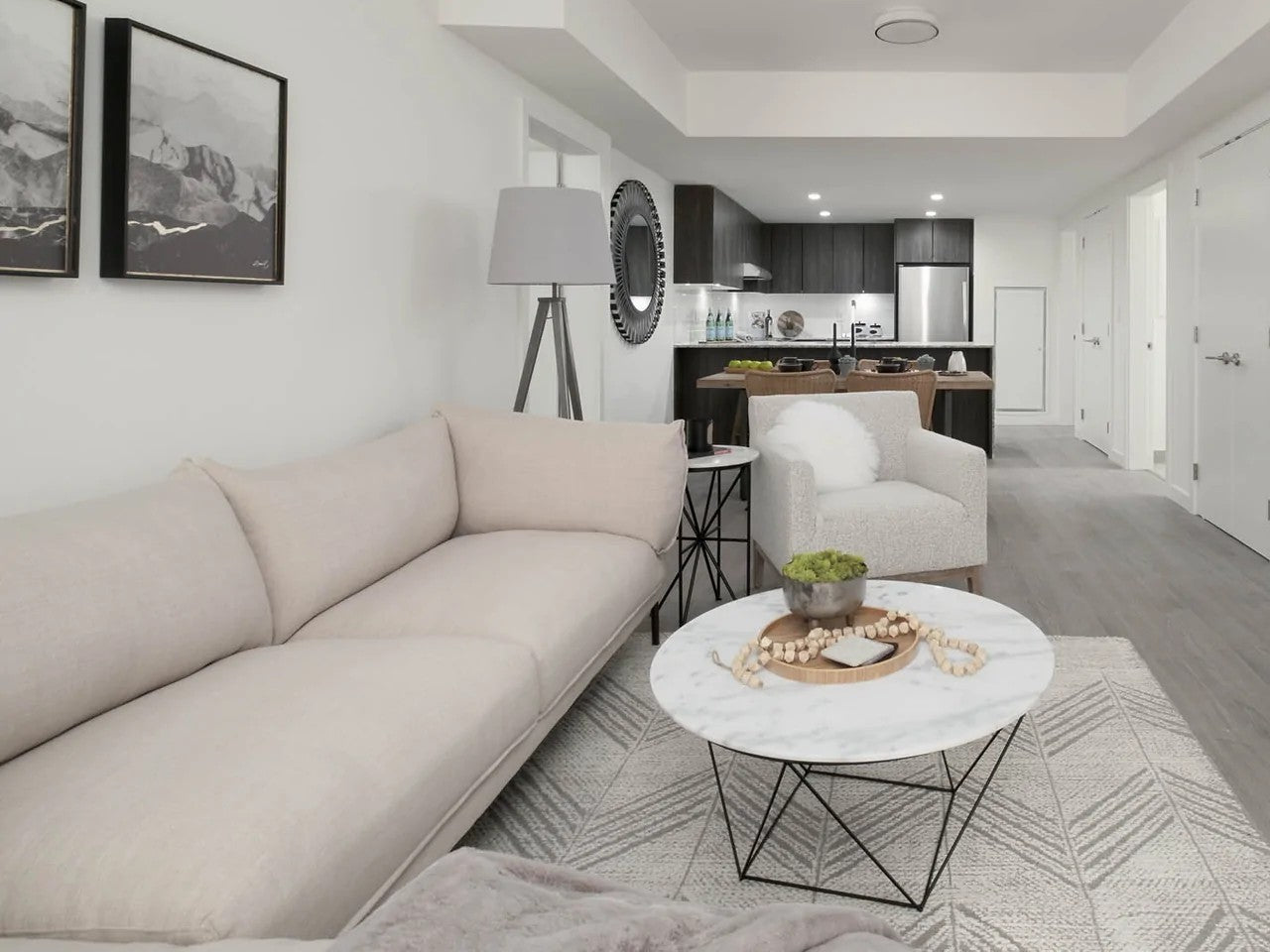 White Marble Round Coffee Table | Calgary Furniture Store