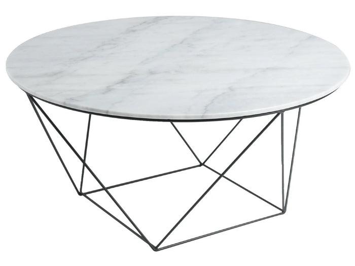 White Marble Round Coffee Table | Calgary Furniture Store