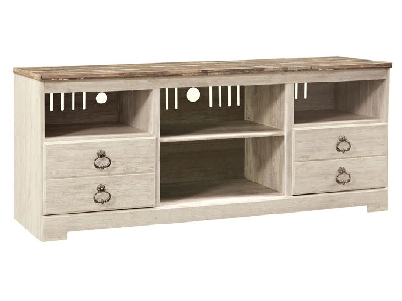 Willowton Whitewash Media Cabinet | Calgary Furniture Store