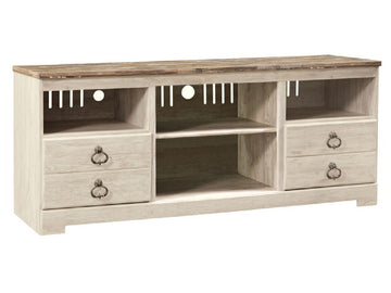 Willowton Whitewash Media Cabinet | Calgary Furniture Store