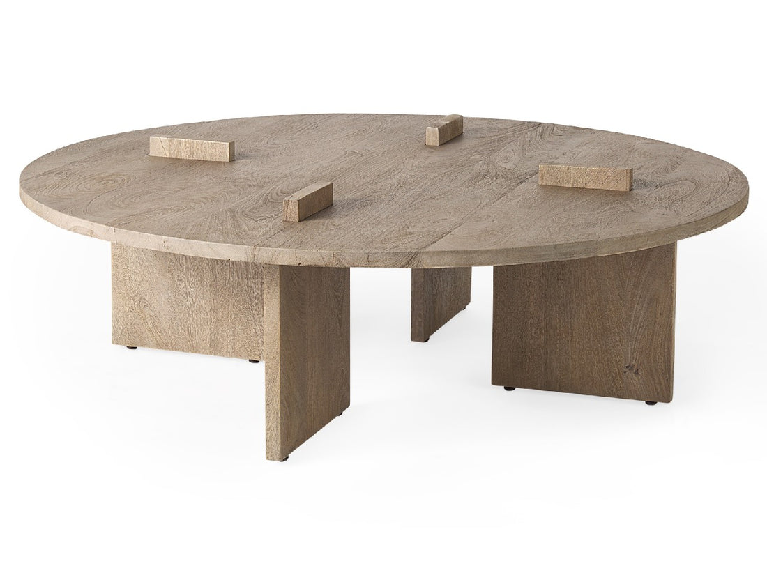 Aida Light Brown Round Coffee Table | Calgary Furniture Store