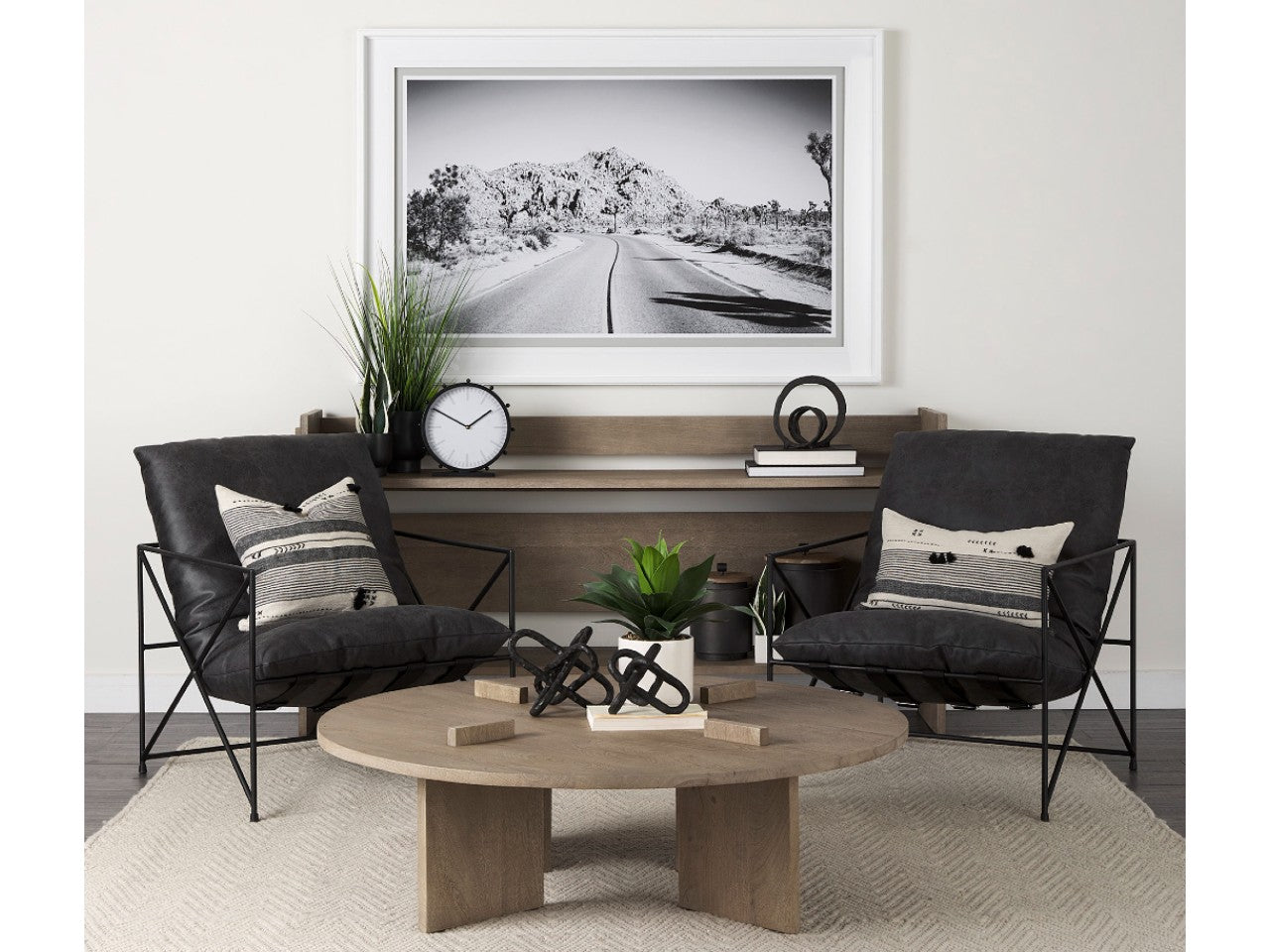 Aida Light Brown Round Coffee Table | Calgary Furniture Store
