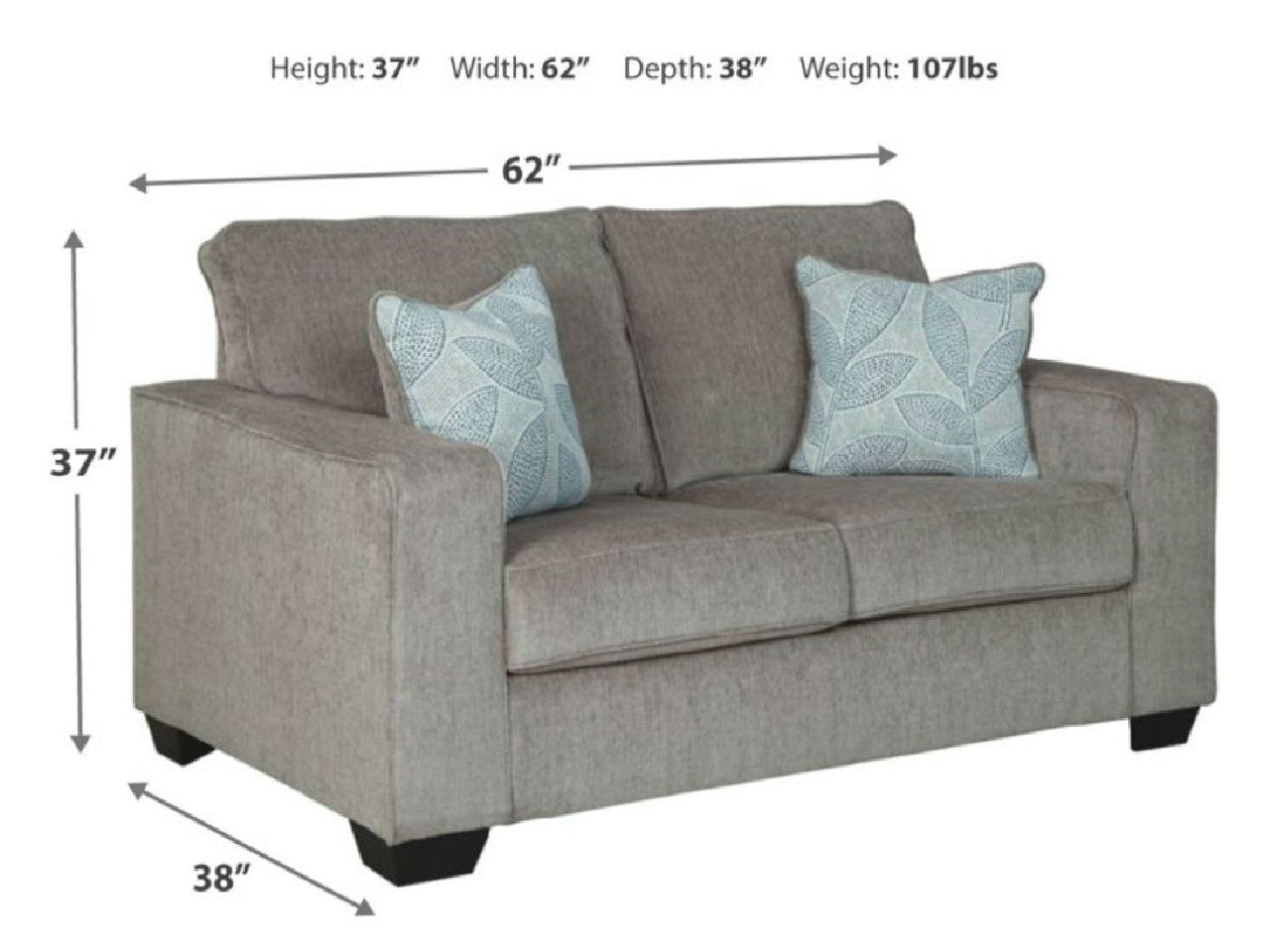Altari Light Gray Loveseat Showhome Furniture