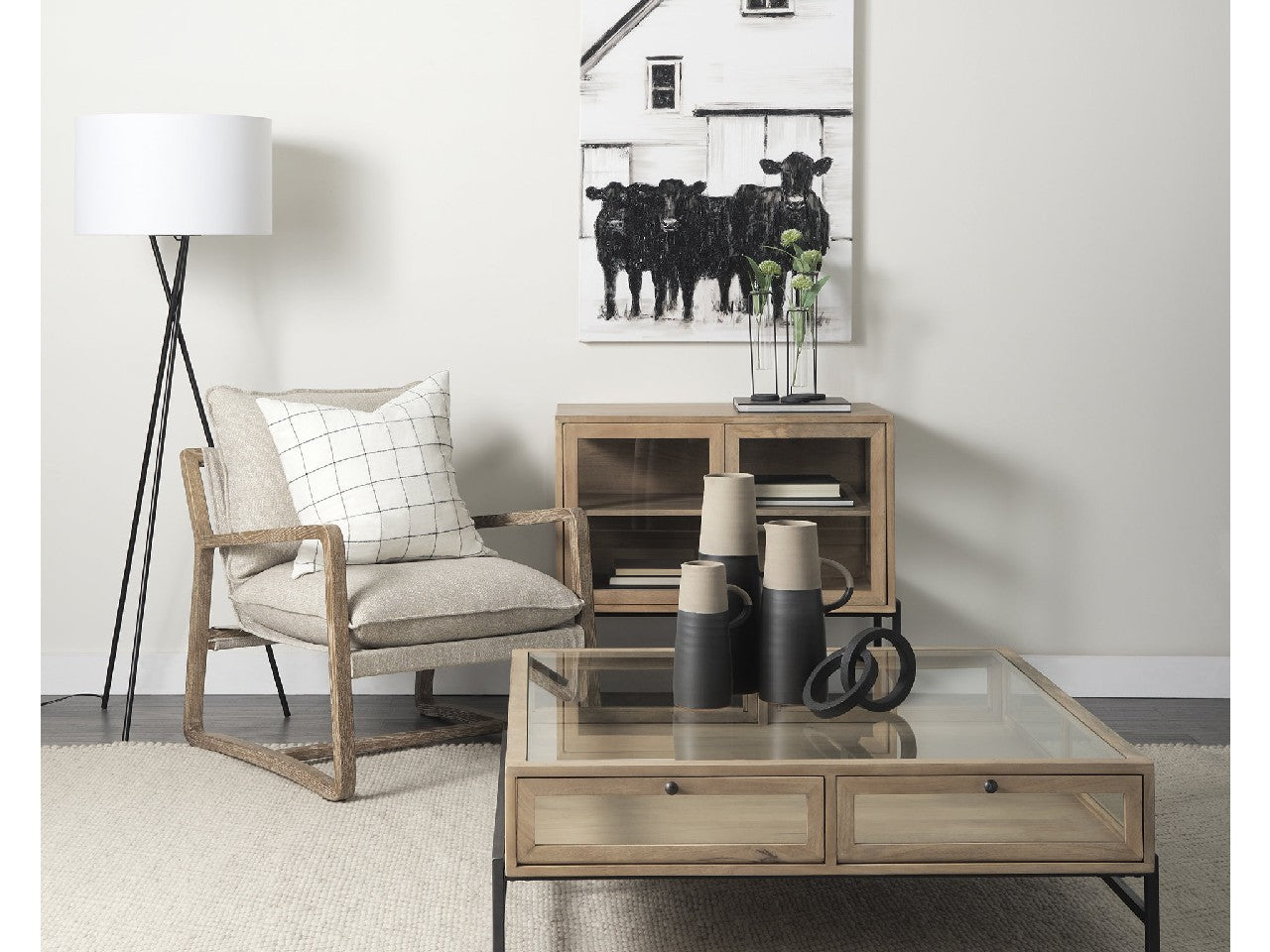 Arelius Golden Accent Cabinet | Calgary Furniture Store