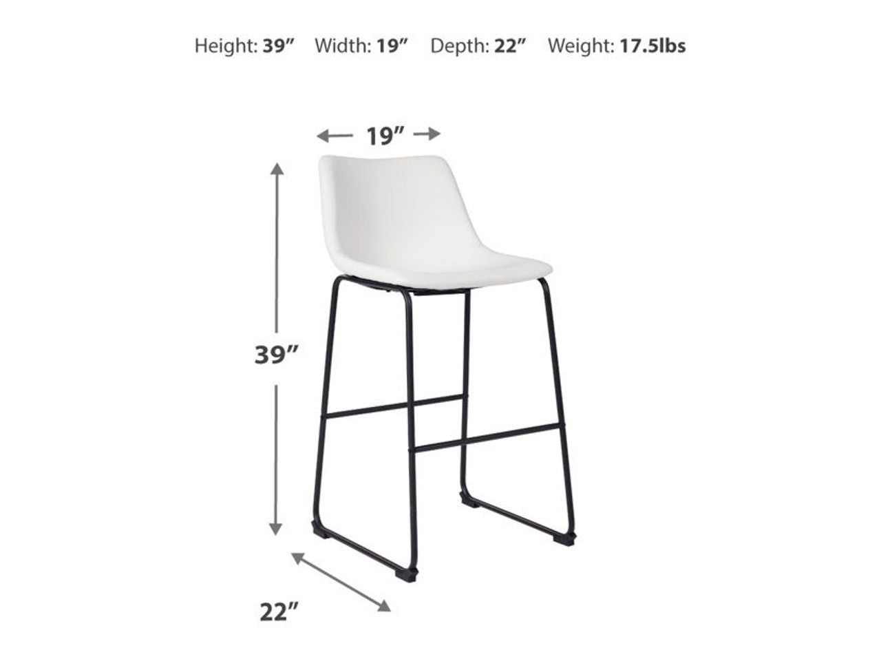 Centiar Bar Stool - White | Calgary Furniture Store