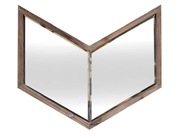 Chevren Mirror - Medium Brown | Calgary Furniture Store