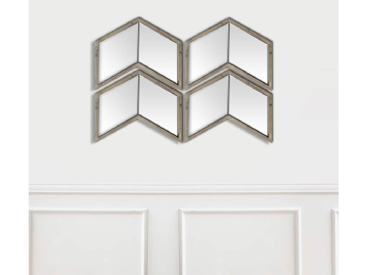 Chevren Mirror - Medium Brown | Calgary Furniture Store