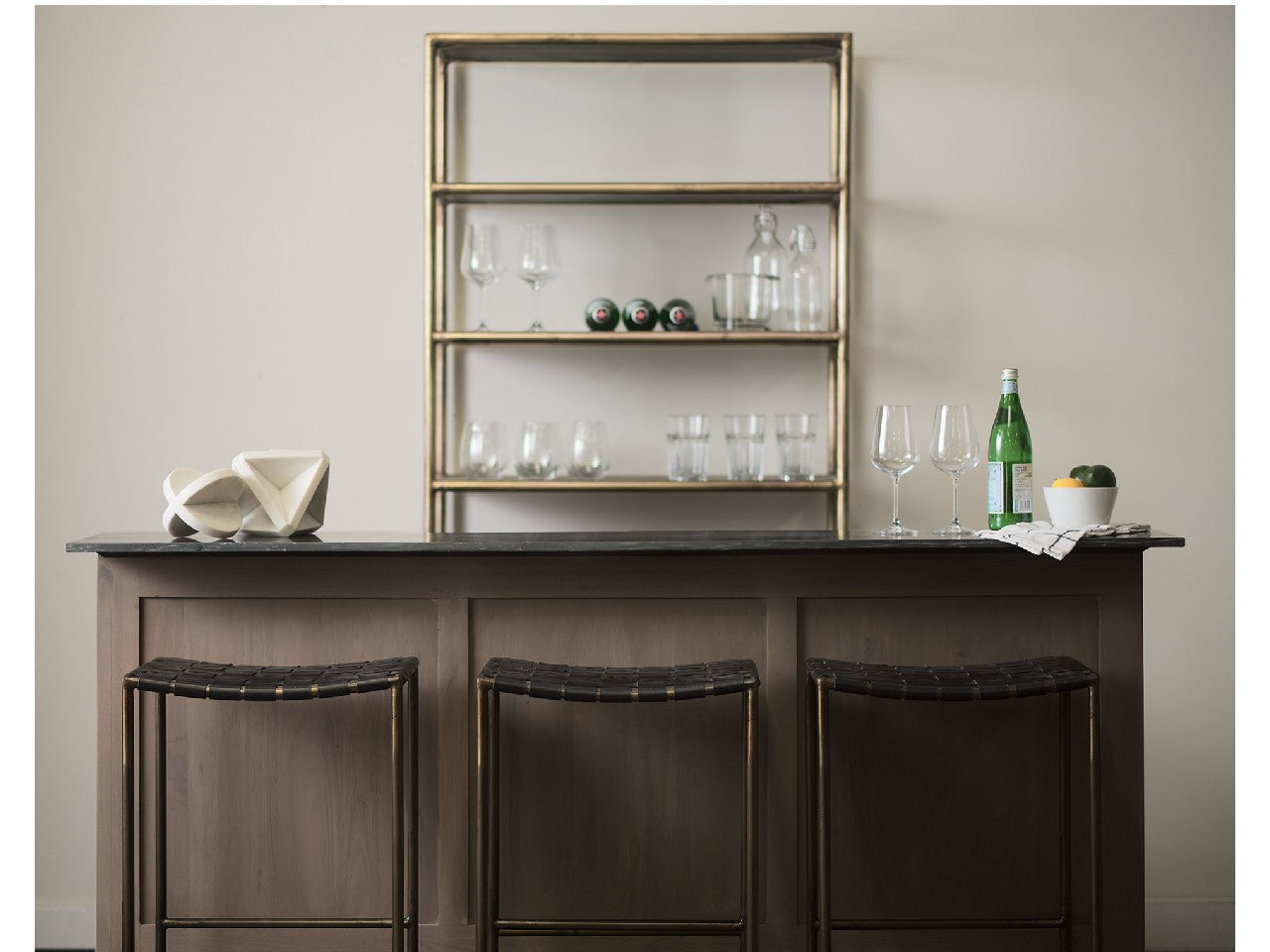 Clarissa Black Leather Counter Stool | Calgary Furniture Store