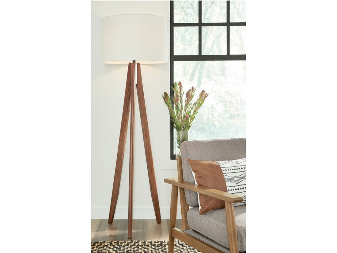 Dallson Floor Lamp - Brown | Calgary Furniture Store