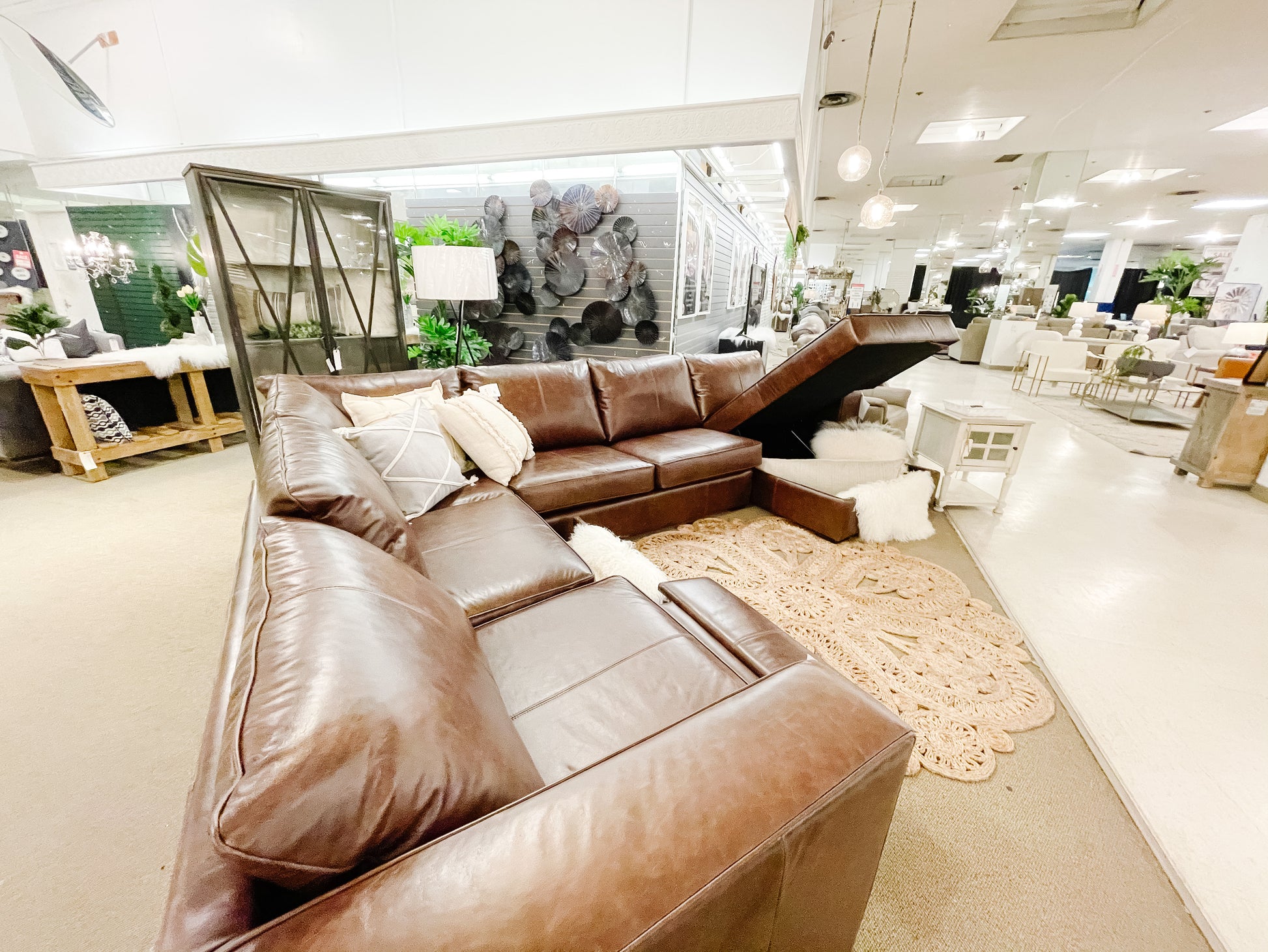 3900 Decor-rest Leather Sectional With Storage, Made in Canada 🇨🇦 | Calgary's Furniture Store | Calgary Sectionals