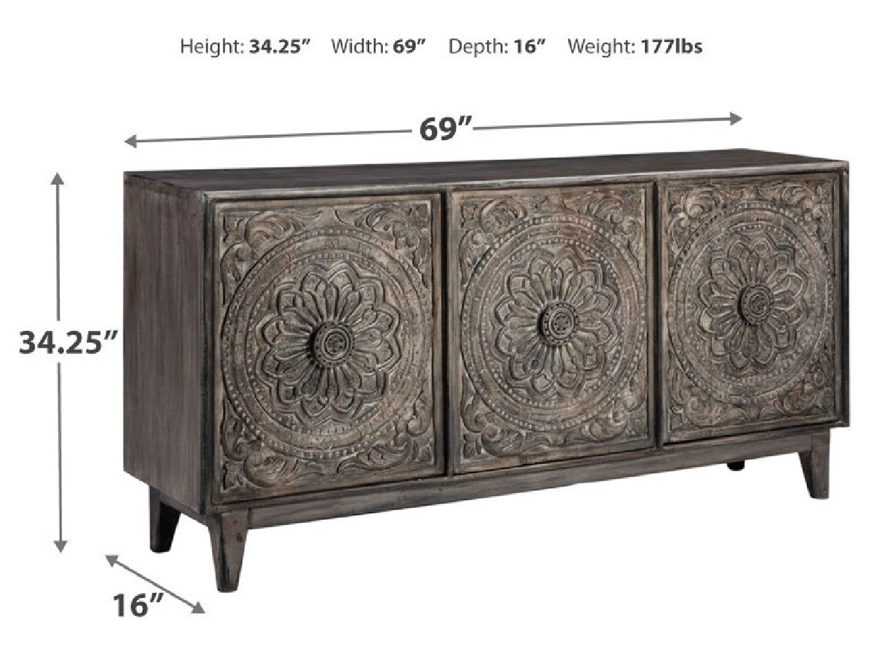 Fair Dark Brown Accent Cabinet | Calgary Furniture Store