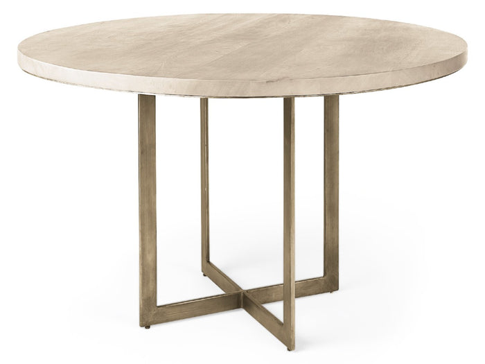 Faye Light Brown Round Dining Table | Calgary Furniture Store