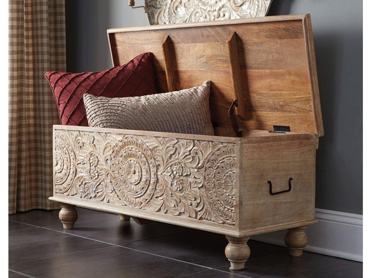 Fossil Storage Bench - Beige | Calgary Furniture Store
