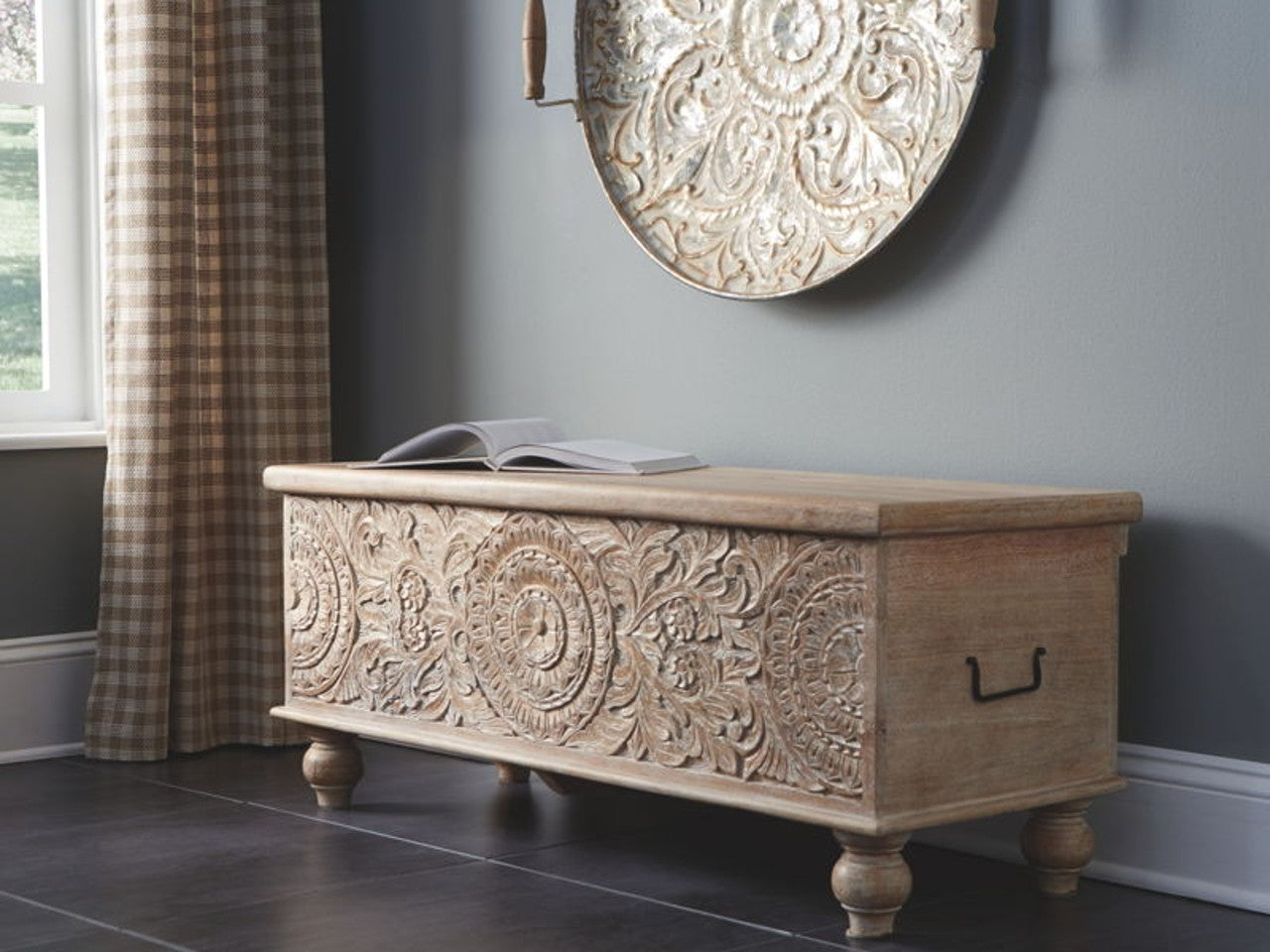 Fossil Storage Bench - Beige | Calgary Furniture Store