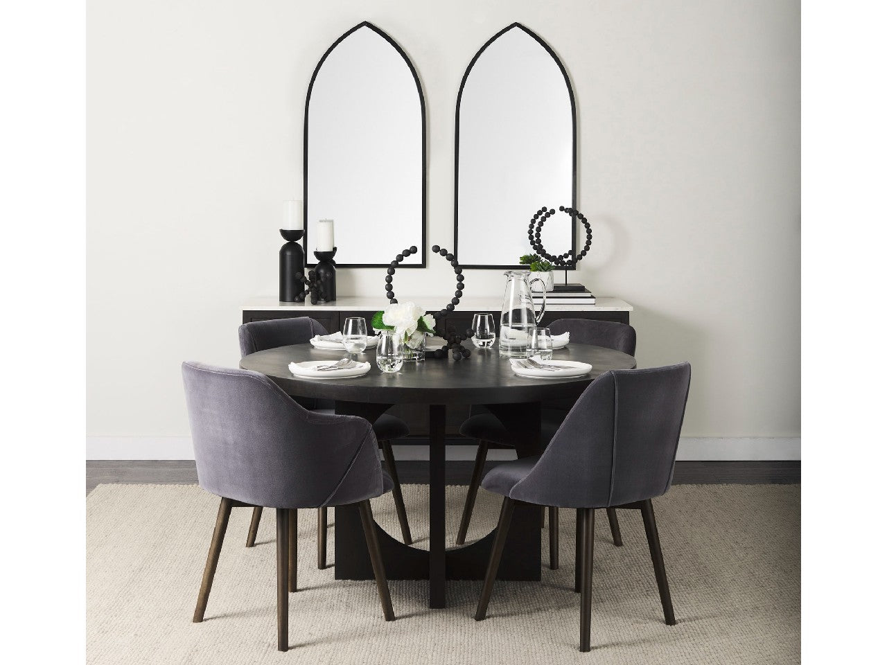 Giovanna Pointed Arch - Black | Calgary Furniture Store