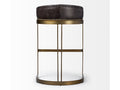Hollyfield Leather Bar Stool - black | Calgary Furniture Store