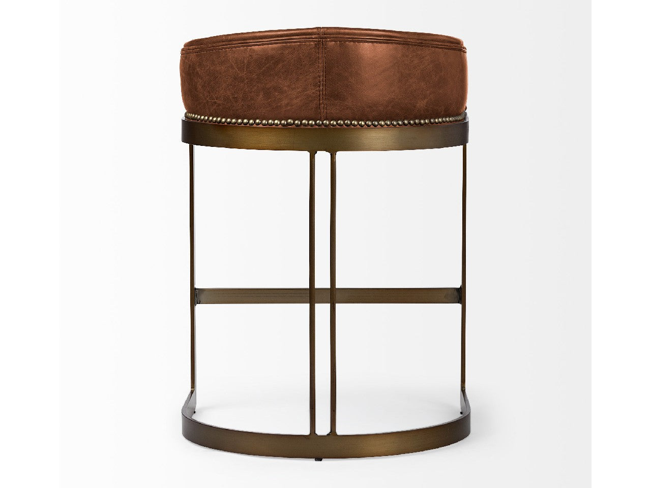 Hollyfield Leather Counter Stool - brown | Calgary Furniture Store