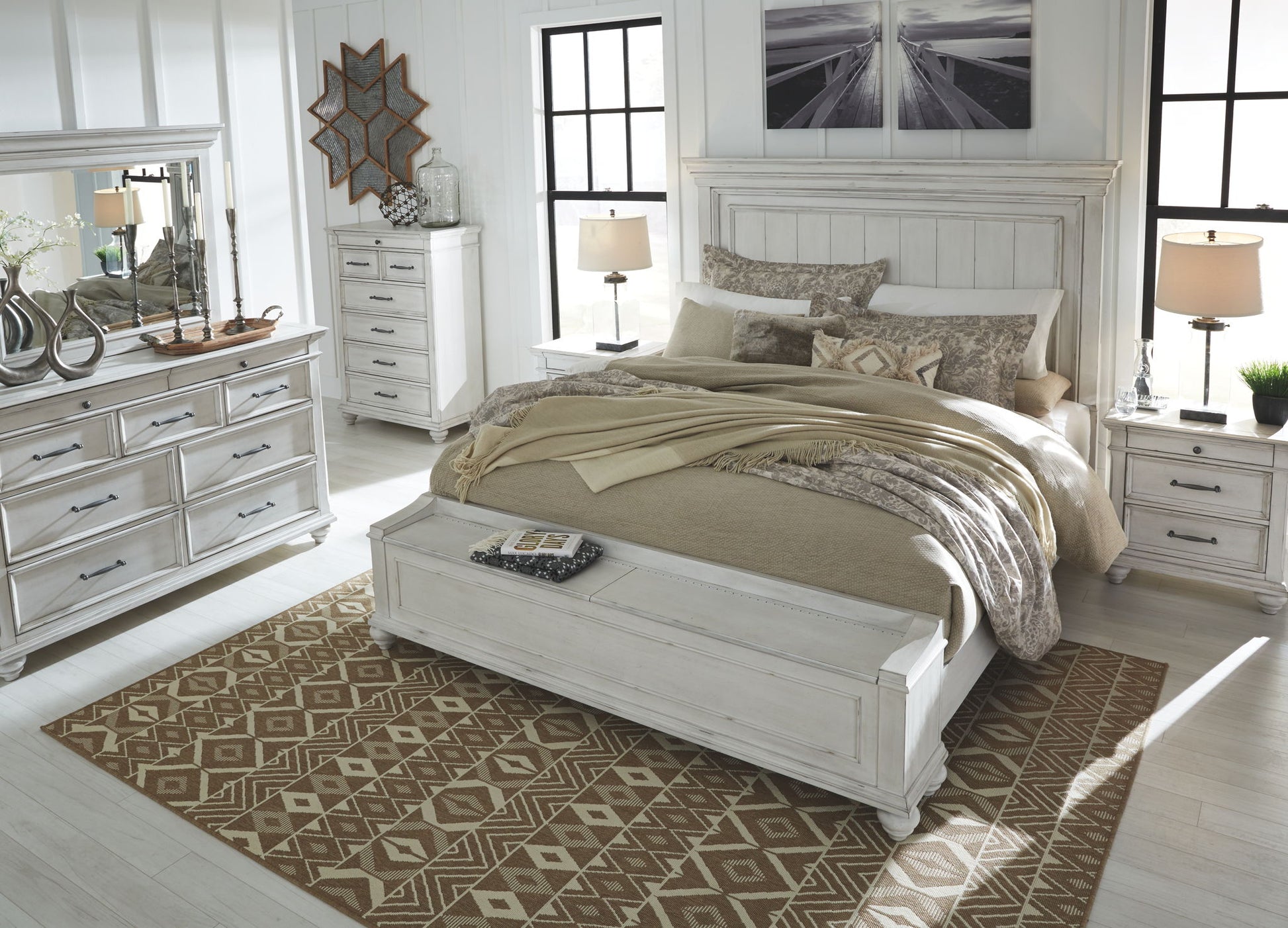 Kanwyn Panel Bed with Storage Bench | Calgary Furniture Store