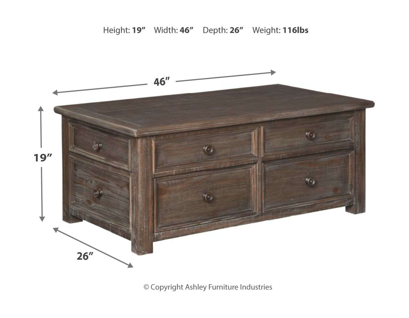 Wyndahl Coffee Table with Lift Top | Calgary Furniture Store