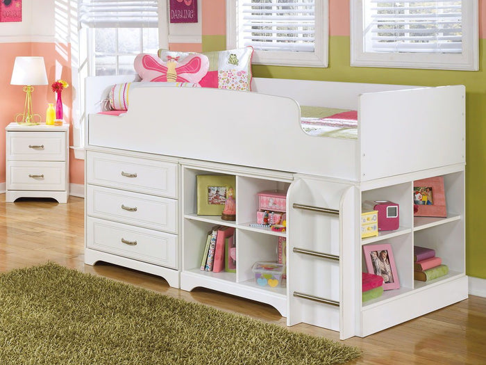 Lulu Loft Bed with 3 Drawer Storage and Bookcase | Calgary Furniture Store