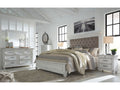 Kanwyn - Whitewash - King Upholstered Panel Bed | Calgary Furniture Store