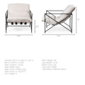 Leonidas Accent Chair-  Cream Fabric Wrap Black Metal Frame | Calgary's Furniture Store | Calgary Accent Chairs