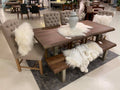 Riverside Dining Bench - Vinegar Matte U-Tube Metal Base | Calgary Furniture Store