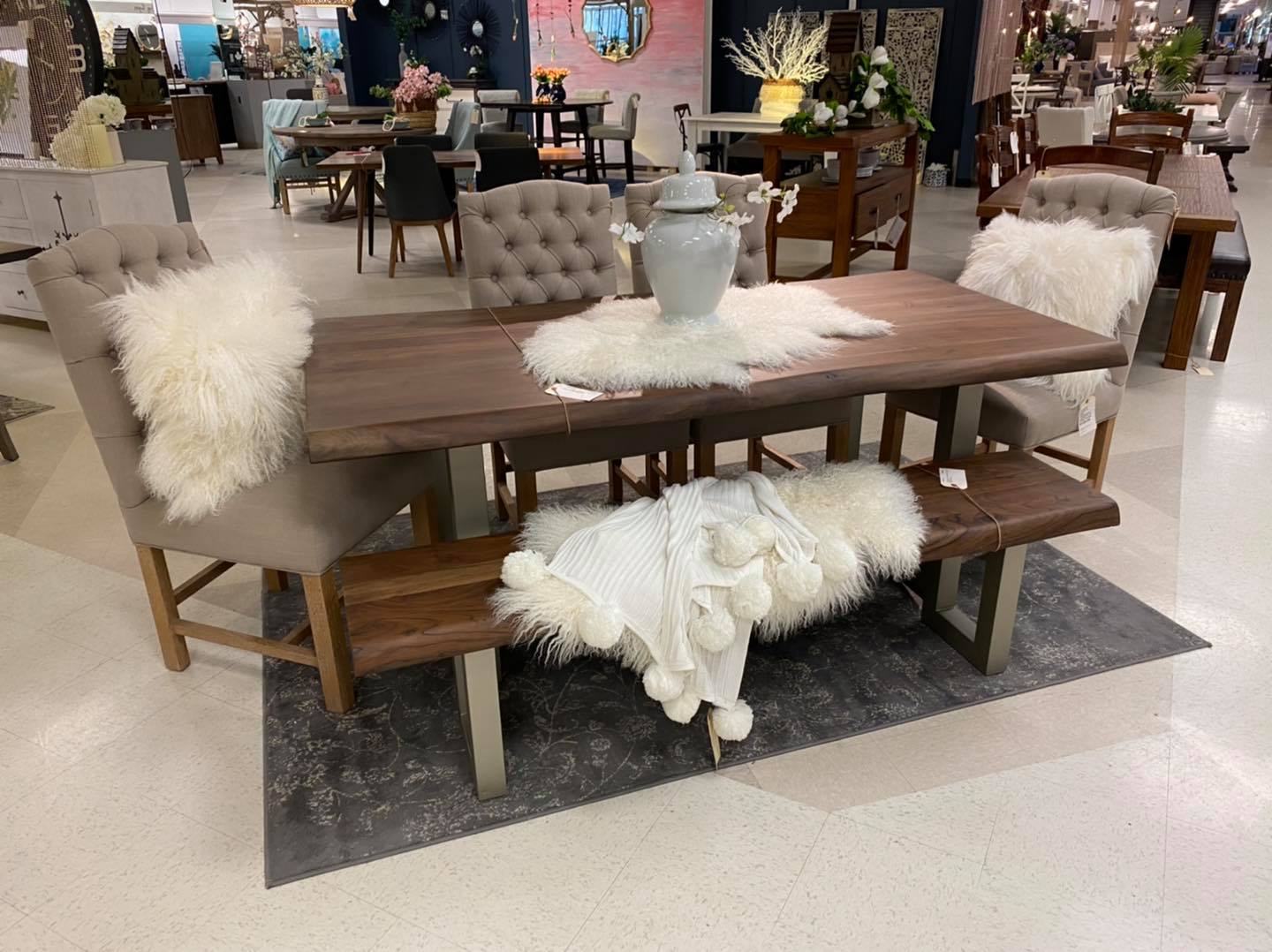 Riverside Solid Wood Live Edge Table (76" 94") | Calgary Furniture Store