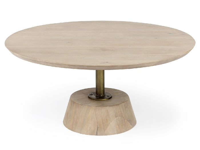 Maxwell Round Coffee Table - Light Brown | Calgary Furniture Store