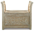 Fossil Whitewash Storage Bench | Calgary Furniture Store