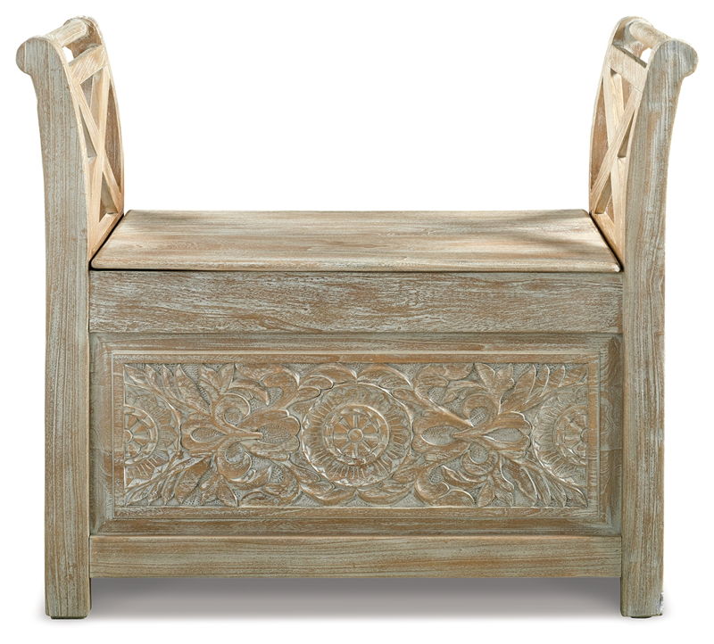 Fossil Whitewash Storage Bench | Calgary Furniture Store