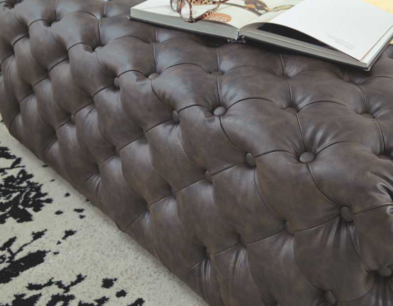 Lister Accent Ottoman - Brown | Calgary Furniture Store