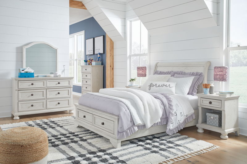 Robbinsdale Sleigh Storage Kids Bed | Calgary Furniture Store