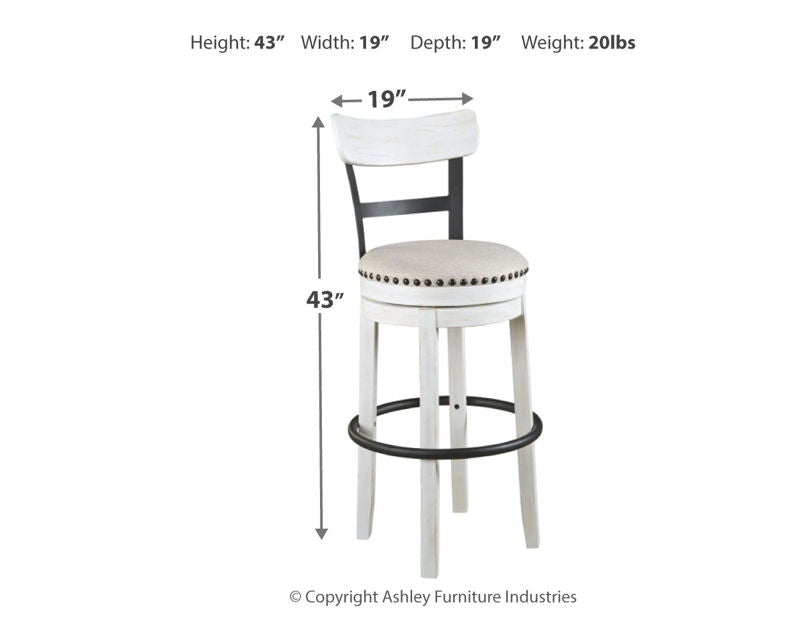 Valebeck White Bar Stool | Calgary Furniture Store