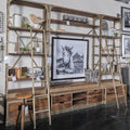 Brodie VI Wood Nickle Ladder Four Shelf Shelving Unit | Calgary Furniture Store