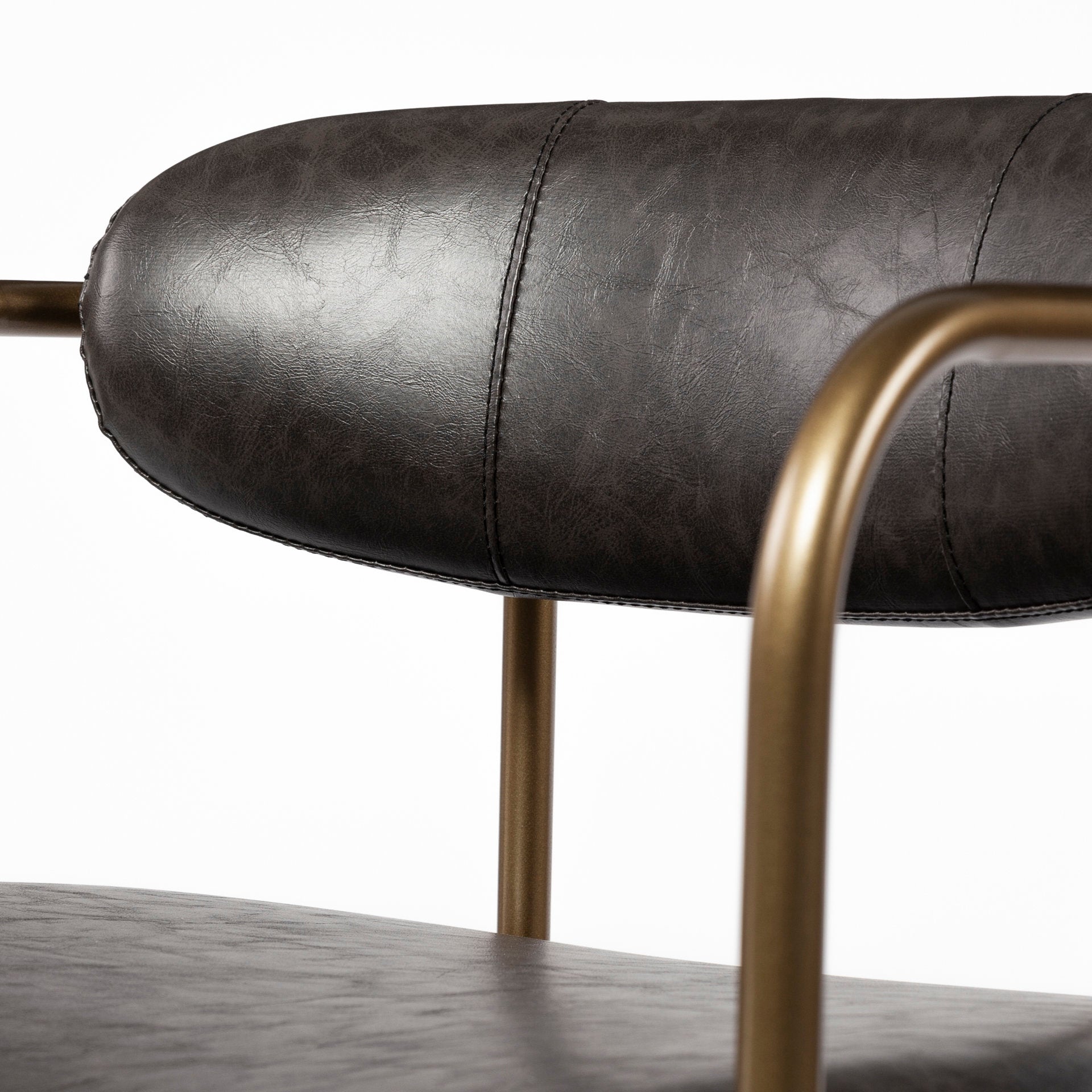 Parker Brown Faux Leather Seat Gold Metal Counter Stool | Calgary's Furniture Store | Calgary Counter Stool