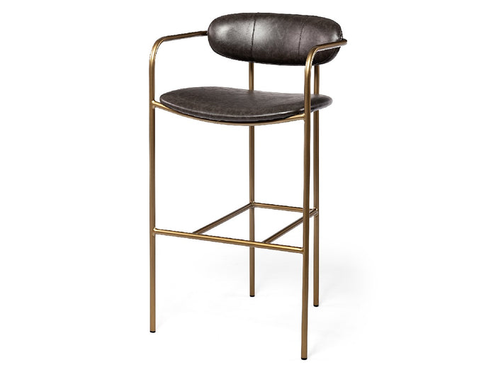 Parker Brown Leather Bar Stool | Calgary Furniture Store