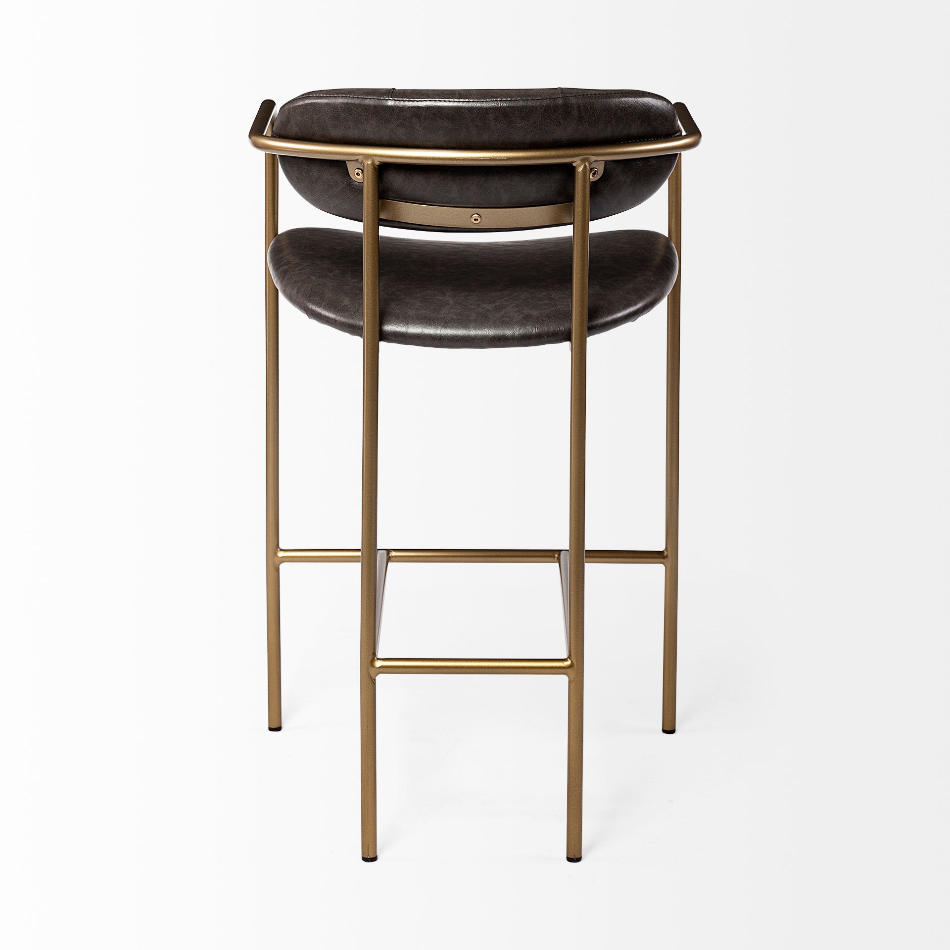 Parker Brown Faux Leather Seat Gold Metal Counter Stool | Calgary's Furniture Store | Calgary Counter Stool