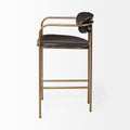 Parker Brown Faux Leather Seat Gold Metal Counter Stool | Calgary's Furniture Store | Calgary Counter Stool