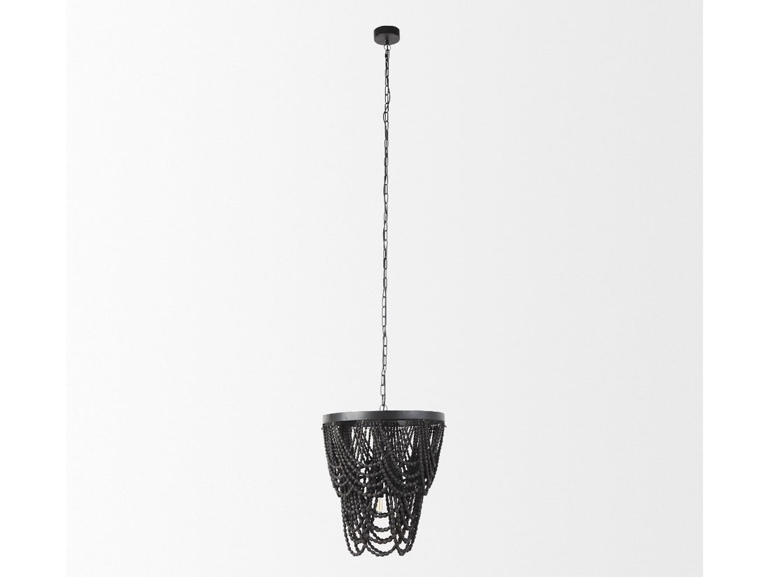Pendra Black Wooden Bead Chandelier | Calgary Furniture Store