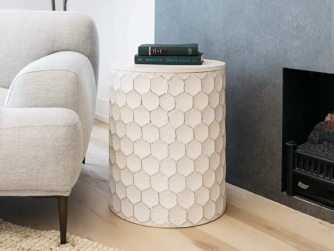 Polly Side Table- White | Calgary Furniture Store
