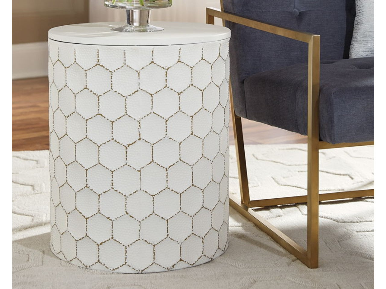 Polly Side Table- White | Calgary Furniture Store