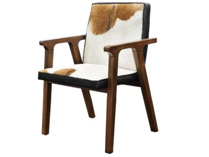 Rio Arm Chair - Cool Brown Leather/Goat hair | Calgary Furniture Store