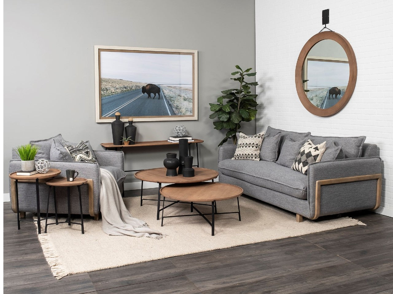 Roy Three Seater Sofa - 84" Castlerock Gray | Calgary Furniture Store