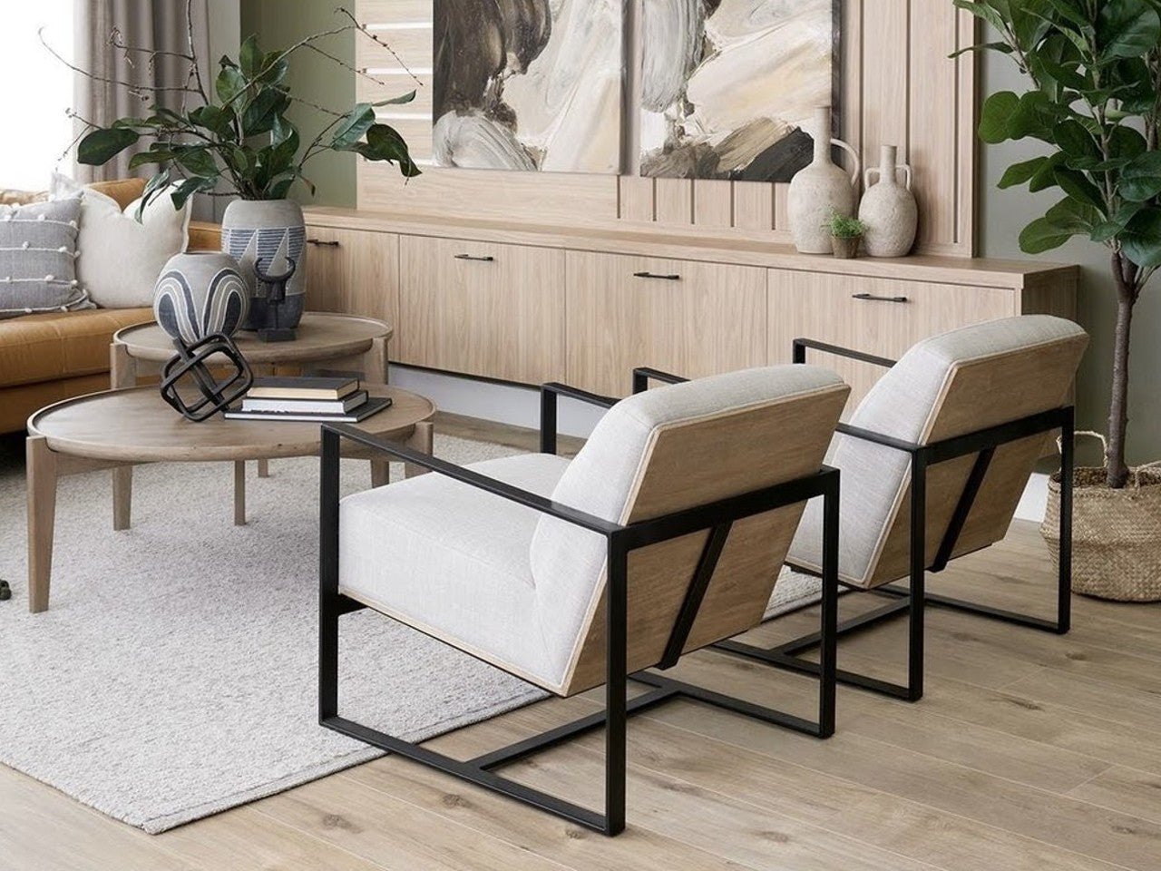 Stamford Cream Fabric Accent Chair | Calgary Furniture Store