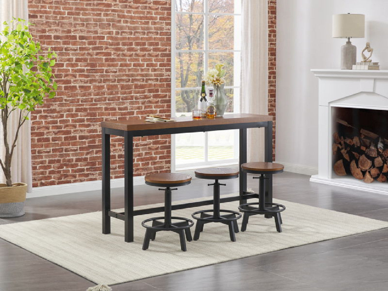 Quinidad Counter Table Set | Calgary Furniture Store