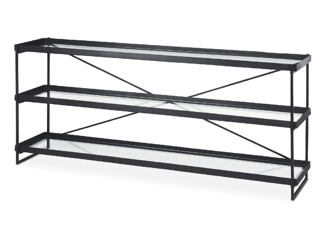 Trey Console Table- Black Metal Glass | Calgary Furniture Store
